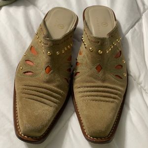 Cole Haan studded western mules
